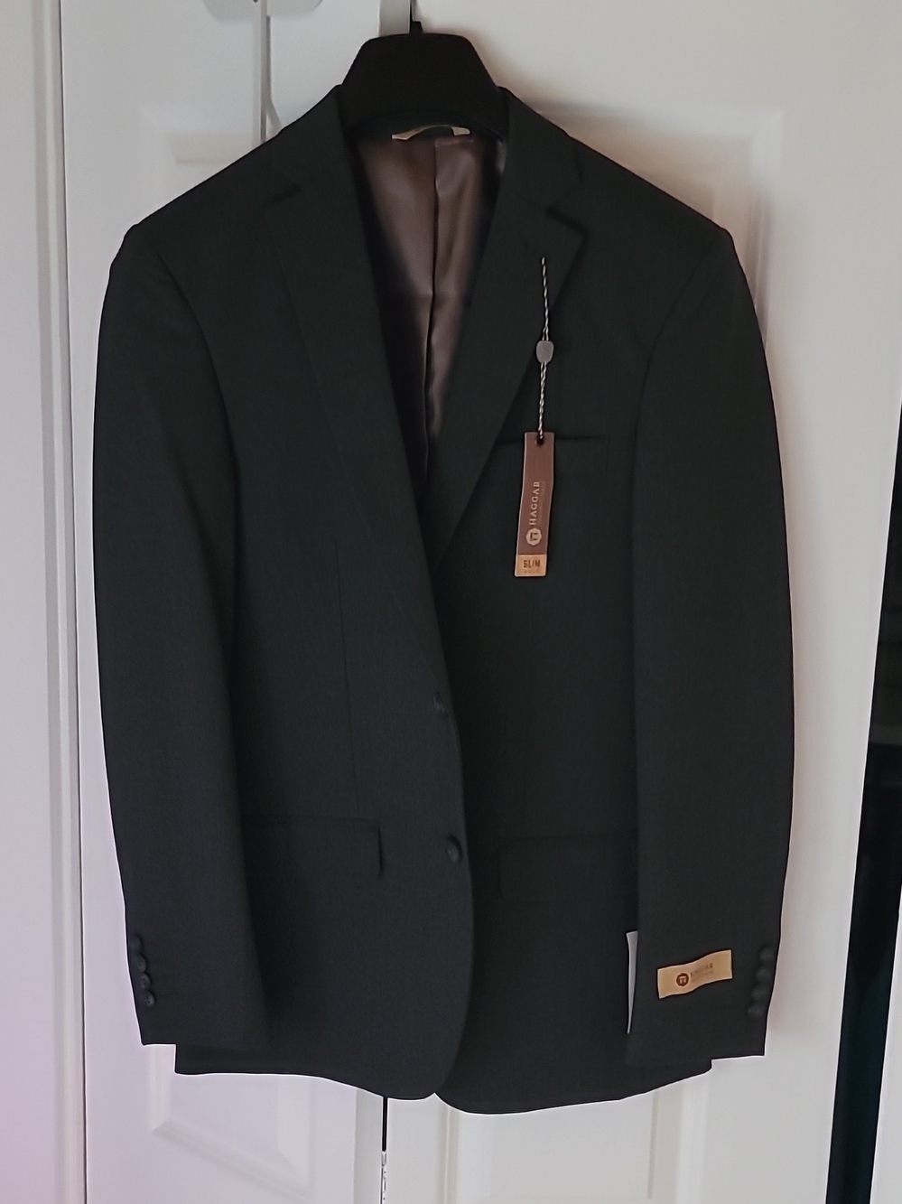 Haggar Men's Charcole Single-Breasted Suit Jacket
